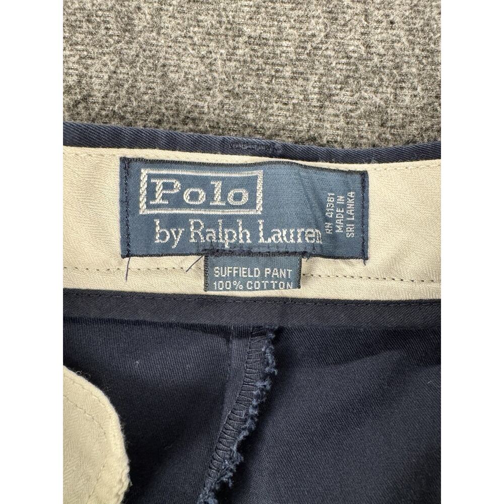 Mens Polo By Ralph Lauren Navy Blue Suffield Chino Style Pants 36 By 32 - Picture 5 of 8